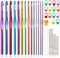 37 PCS Crochet Hooks Set, High Quality Coloured Aluminum Ergonomic Handle Crochet, Hook Needles for Arthritic Hands, with Stitch Markers and Large-Eye Blunt Needles